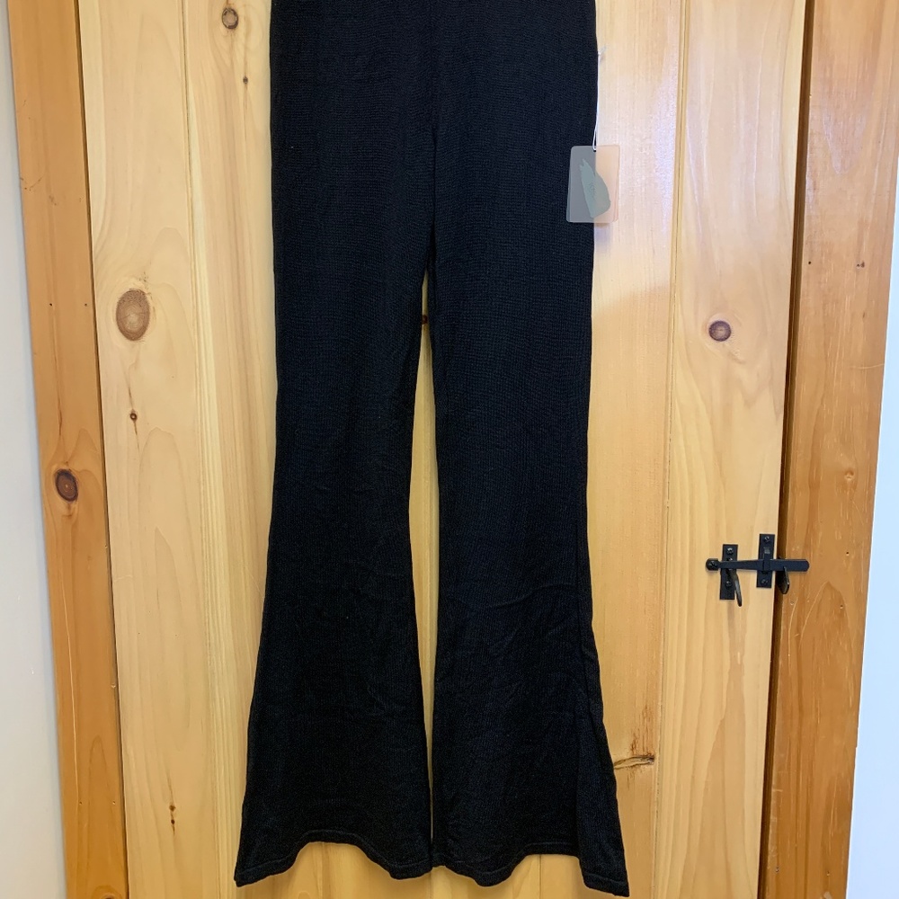 NWT Black Knit Flare Pants